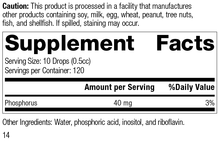 Phosfood® Liquid Supplement Facts