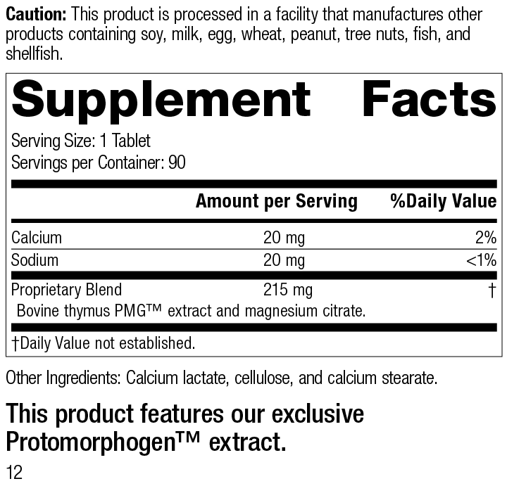 Thymus PMG® Supplement Facts