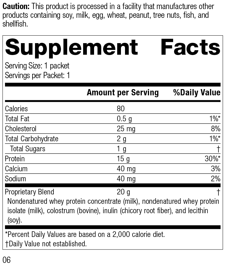 Whey Pro Complete Supplement Facts