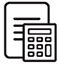 icon showing document and calculator