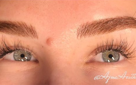 Permanent cosmetic eyebrow services done by Ajna Aesthetics.