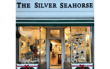 The Silver Seahorse storefront.