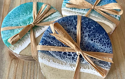 Ocean themed coaster sets sold by Wild Goose Chase.