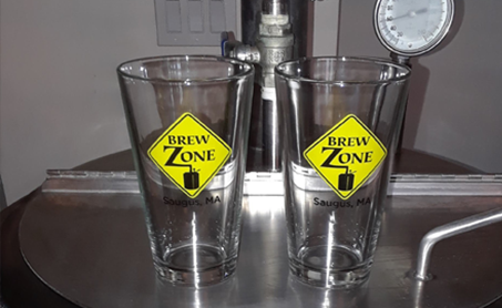 Two brew zone bar cups photographed during a make your own beer session at Brew Zone.