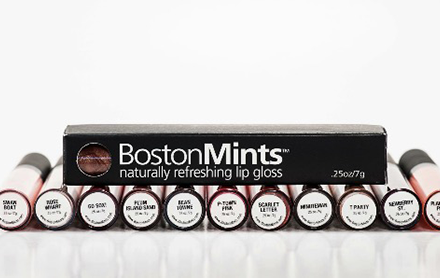 Boston mints lip gloss sold by Adamo Day Spa.