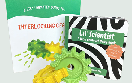 Lil' scientist contrast baby book by Lil' Labmates.