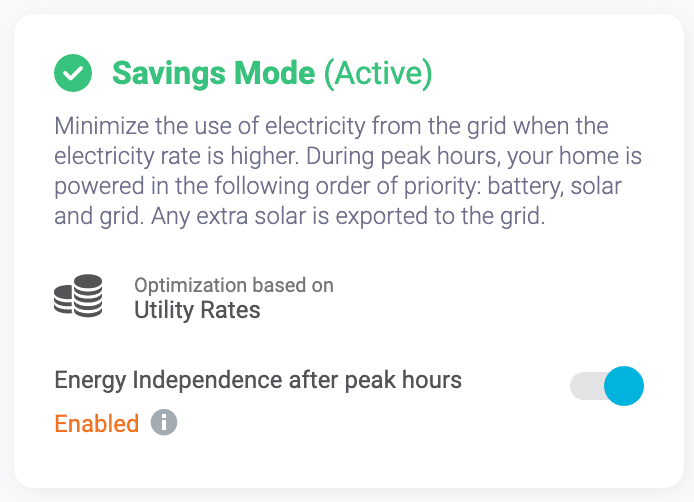 Savings Mode