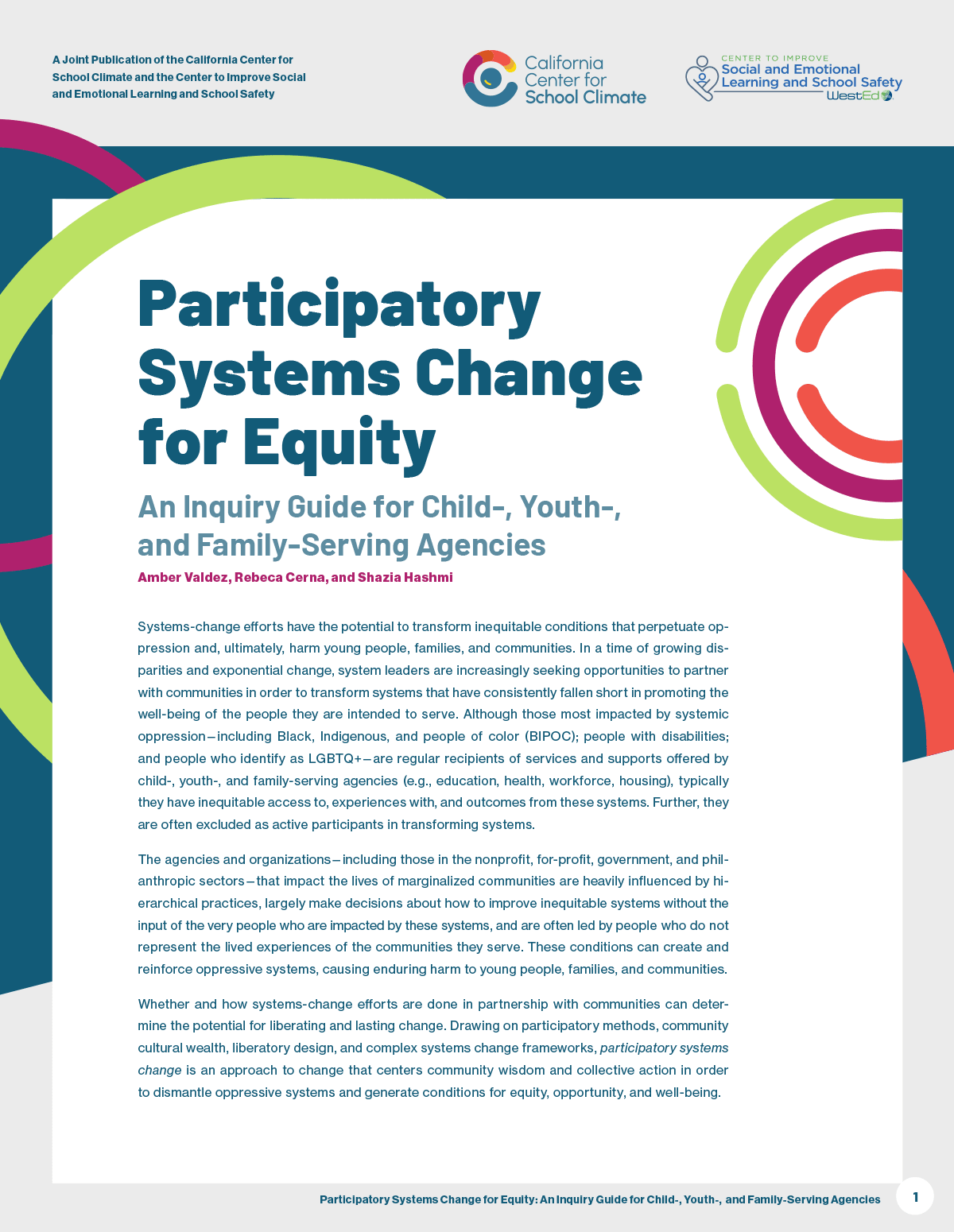 Participatory Systems Change for Equity: An Inquiry Guide for Child-, Youth-, and Family-Serving Agencies