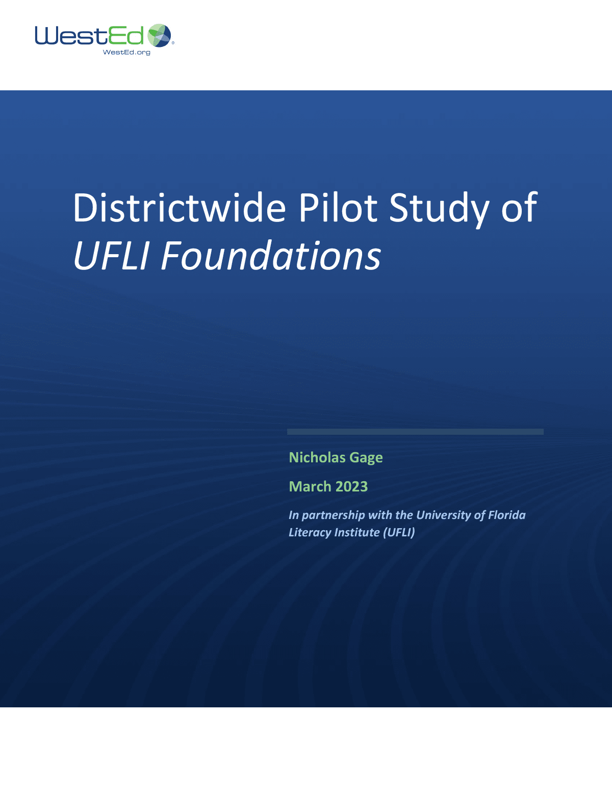 Districtwide Pilot Study of UFLI Foundations Phonics Program