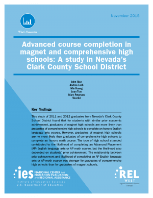 Advanced Course Completion in Magnet and Comprehensive High Schools: A Study in Nevada’s Clark County School District