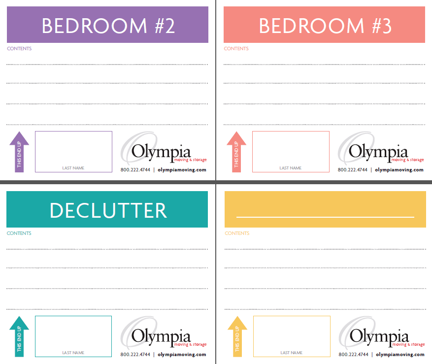 Free Printable Moving Boxes Labels Olympia Moving Storage