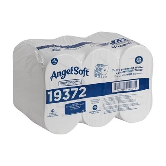 2-Ply White Compact Coreless Bath Toilet Paper Tissue 18 Rolls//Carton