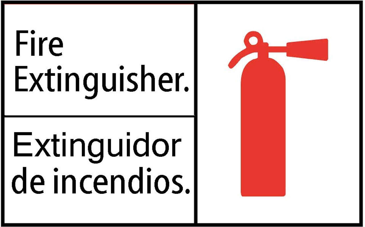 Fire Extinguisher Bilingual 7"x10" Plastic Safety Sign ansi osha 