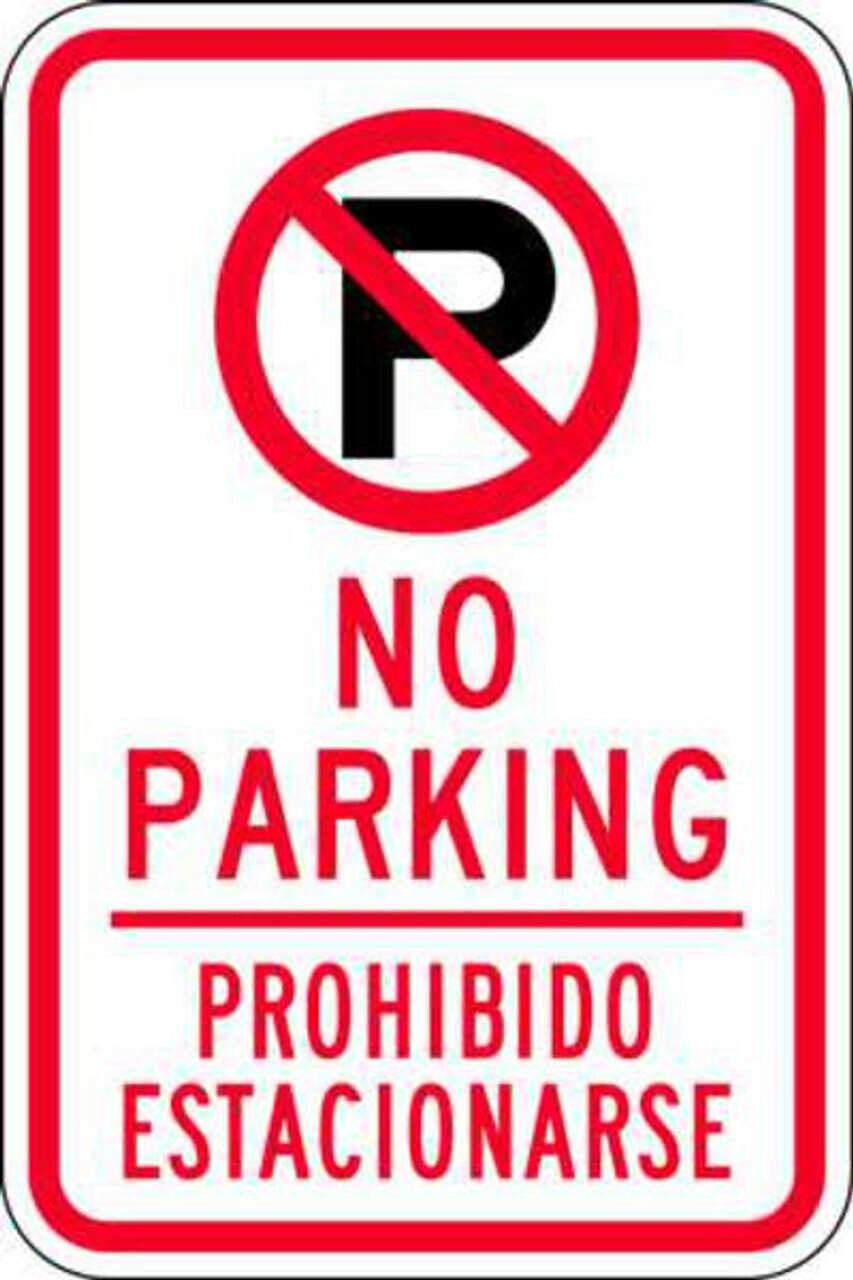 Set Of 2 Hillman 848782 No Parking No Estacionarse Spanish Sign 8x12 In