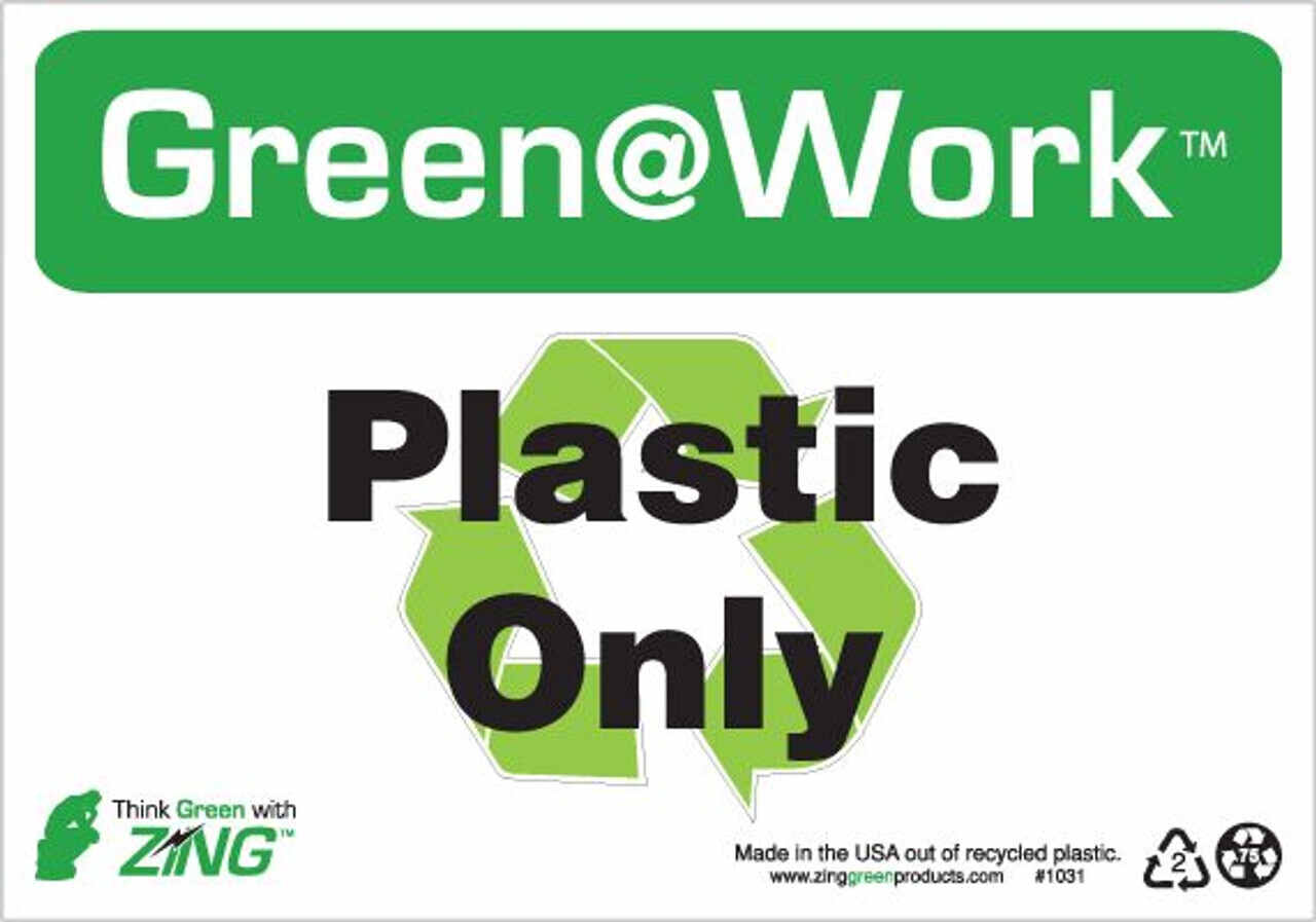 Plastics Only Recycling Sign - Green @ Work Signs