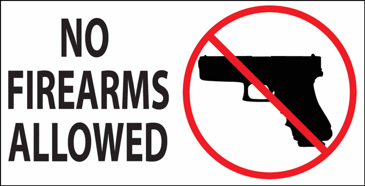 No Guns Allowed In This Area Sign Sticker 