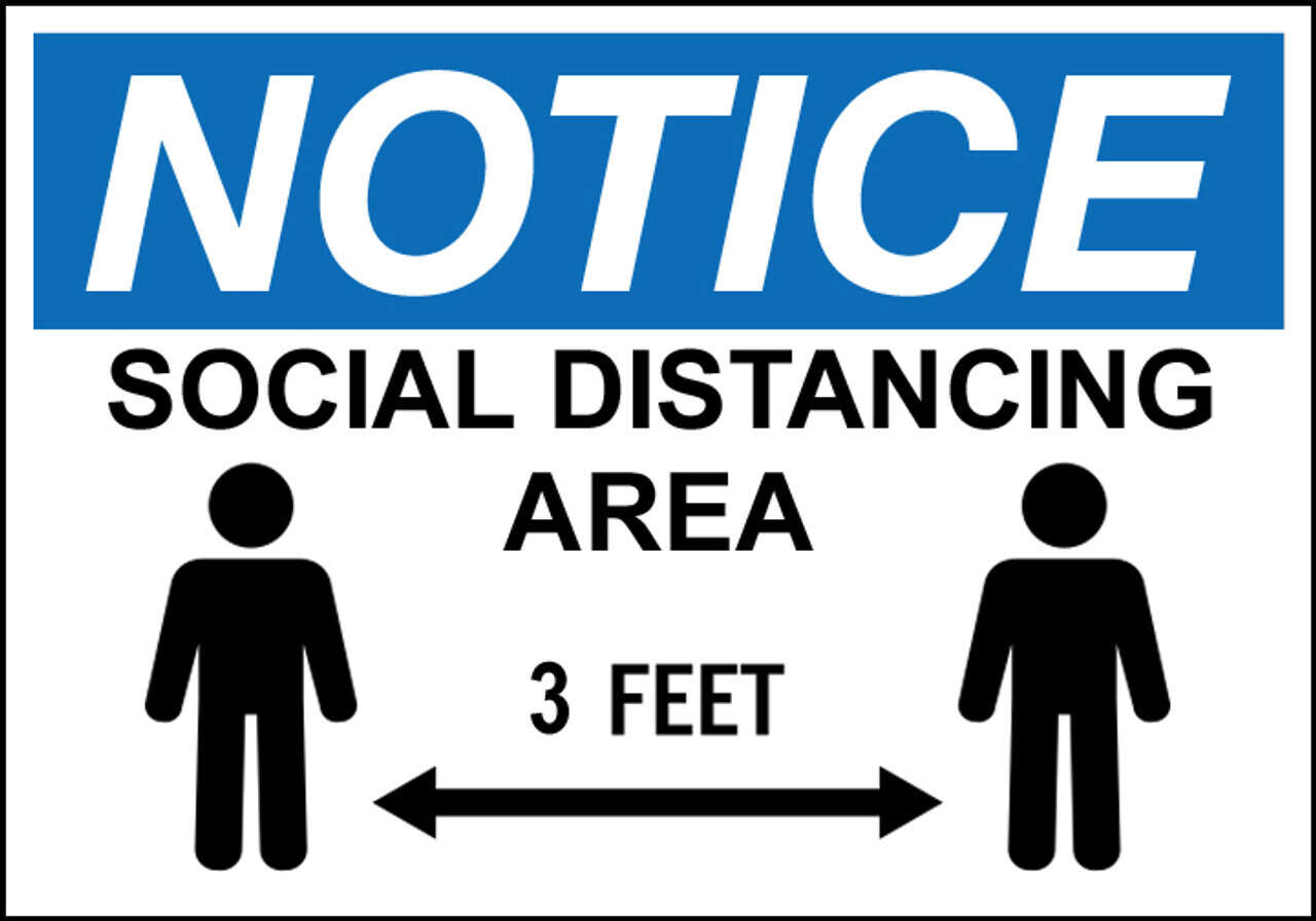 Kid Children School Social Distance 2m Notice Sign Directive Adhesive Sticker 
