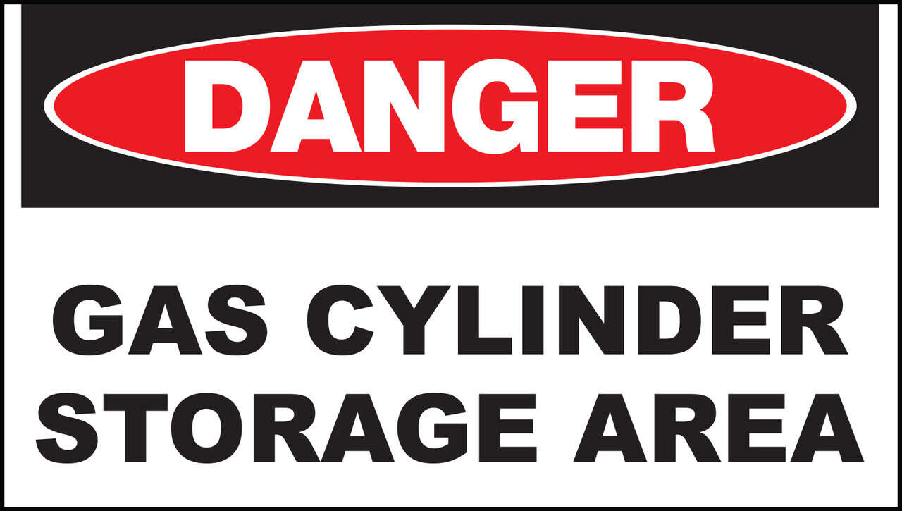 Danger Cylinder Storage Area Safety Sign 