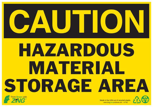 Recycled Plastic ZING 2606 Eco Safety V Sign Radiation Hazard 7Hx12Wx5D 