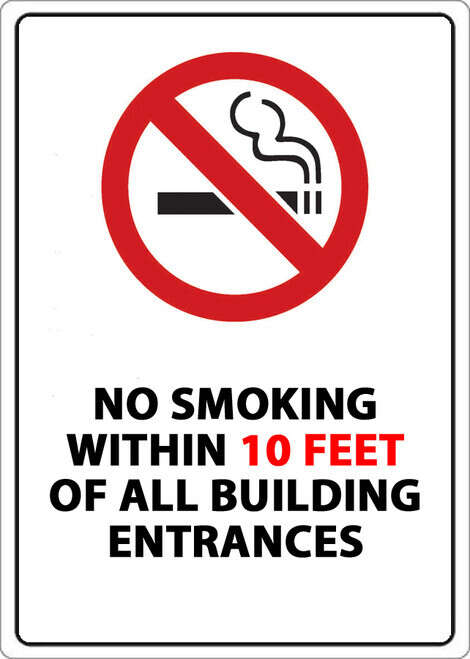 7 Height x 10 Width ZING 1861A No Smoking Sign Recycled Aluminum Oregon 