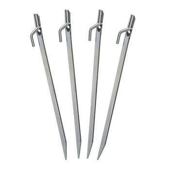 4 Pcs Heavy Duty Tent Peg Durable Camping Peg Lengthen Steel Tent Stakes Outdoor Ground Anchors Adjustable Ground Nails Yellow 40cm