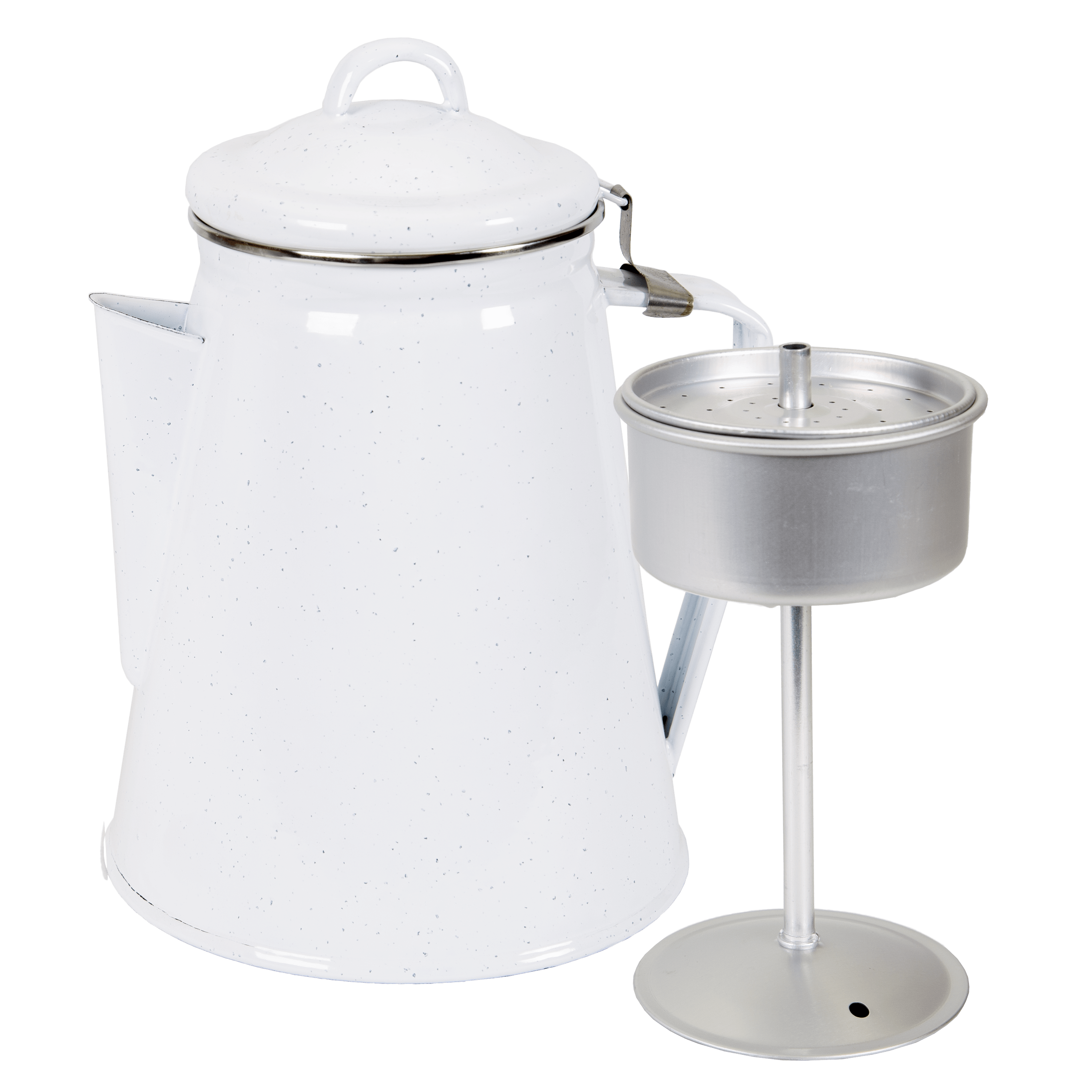 Enamel Percolator Coffee Pot 8 Cup - White