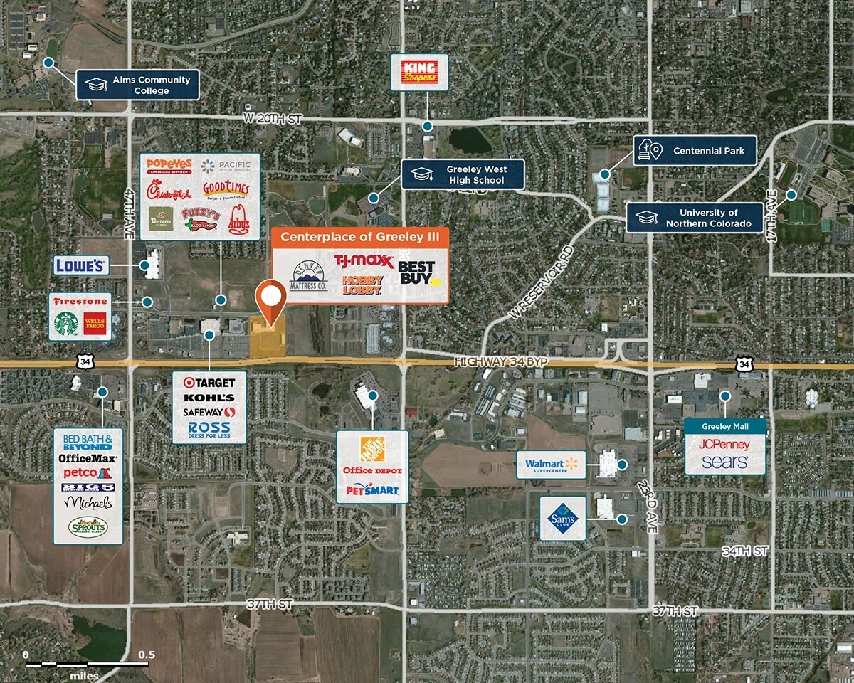 Centerplace of Greeley III Trade Area Map for Greeley, CO 80634