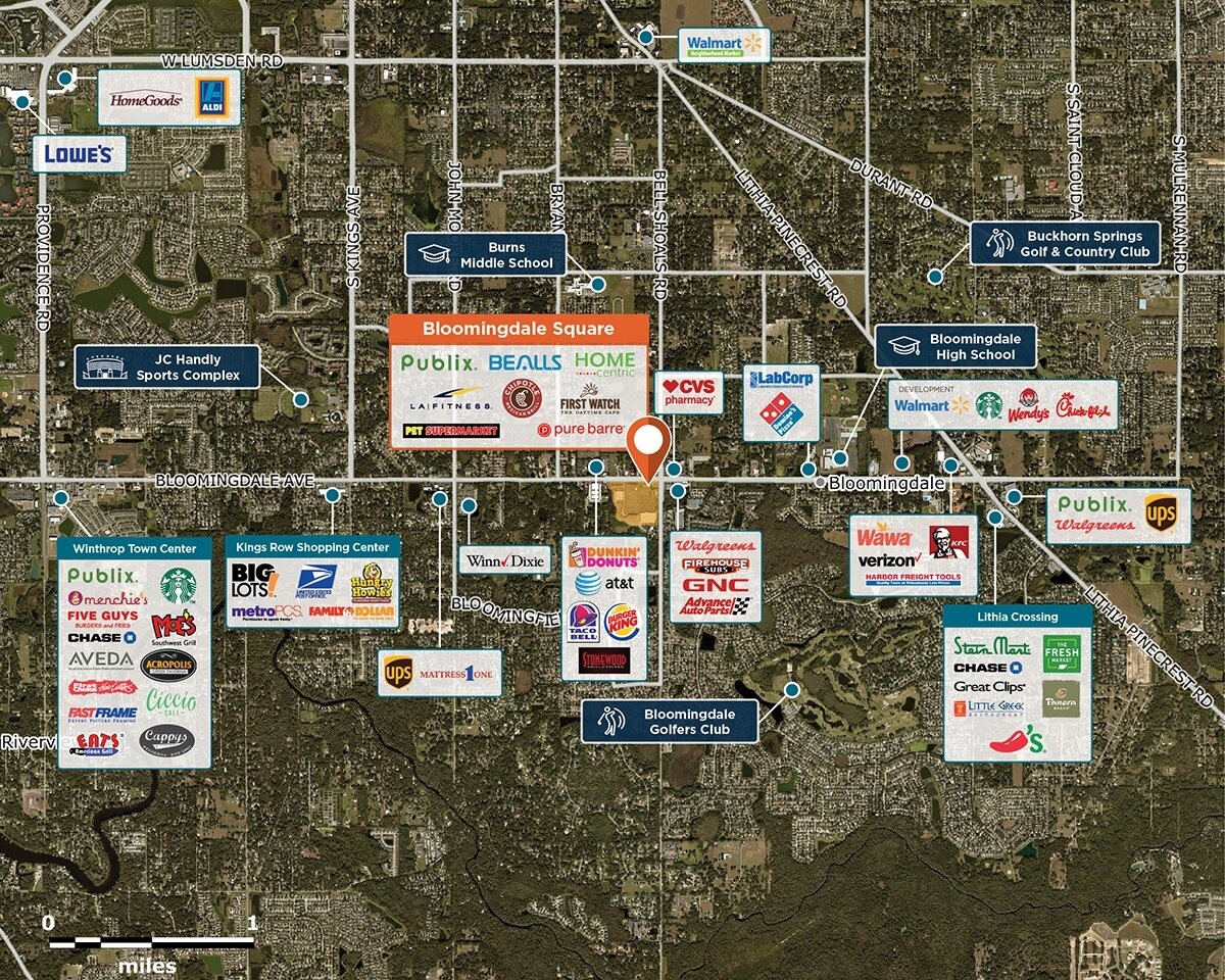 Bloomingdale Square Trade Area Map for Brandon, FL 33511