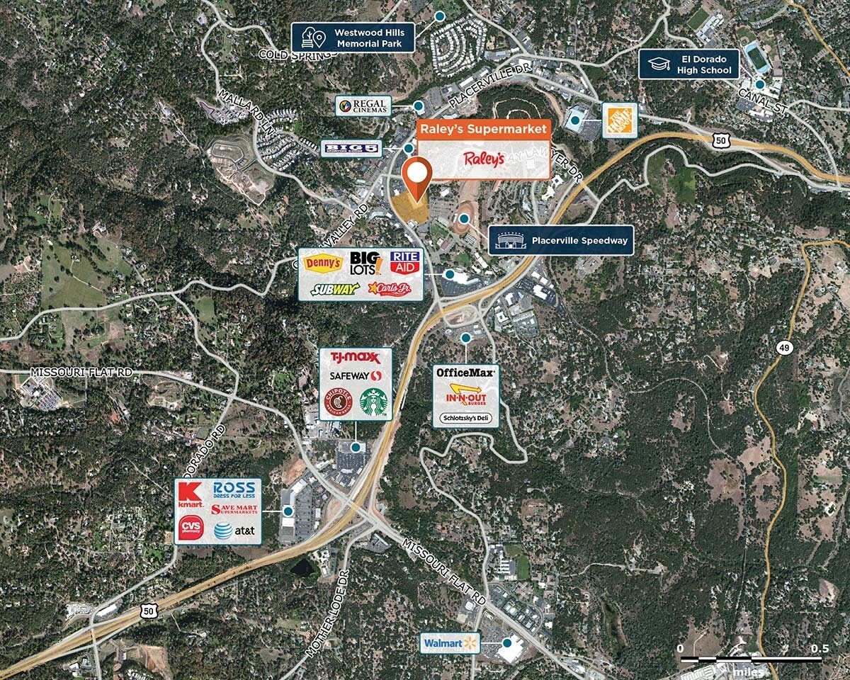 Raley's Supermarket Trade Area Map for Placerville, CA 95667
