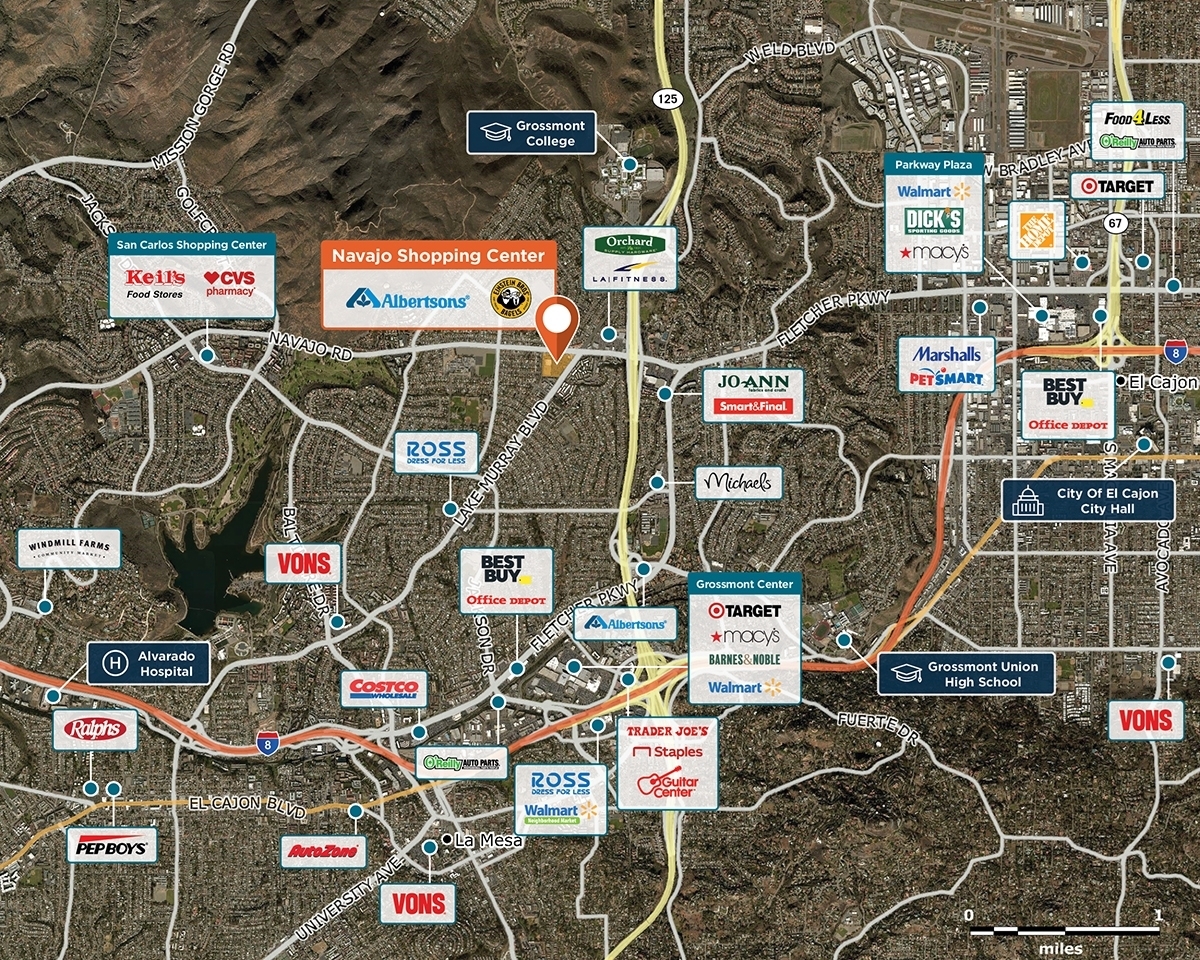 Navajo Shopping Center Trade Area Map for San Diego, CA 92119