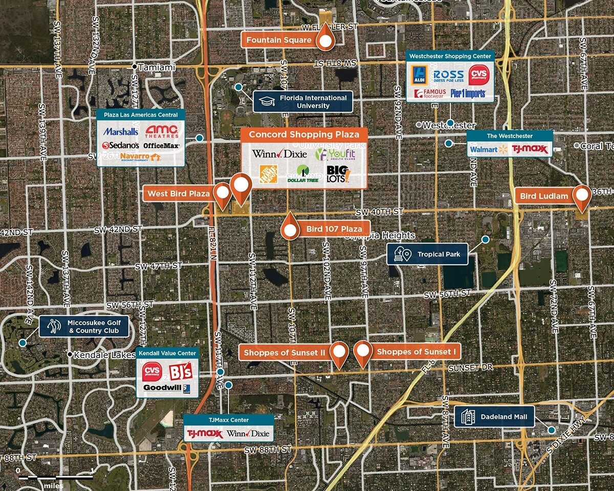 Concord Shopping Plaza Trade Area Map for Miami, FL 33165