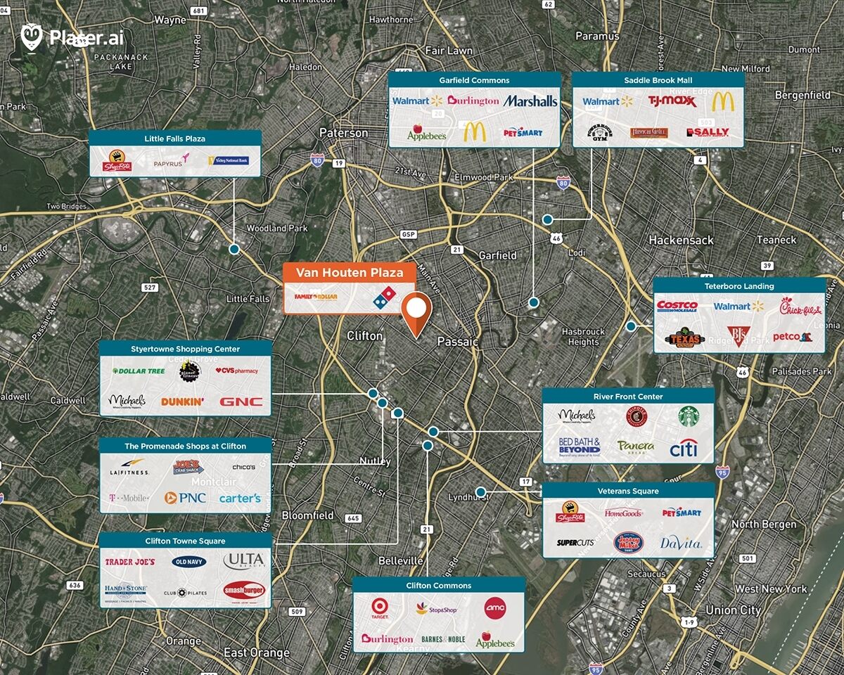 Van Houten Plaza Trade Area Map for Passaic, NJ 07055