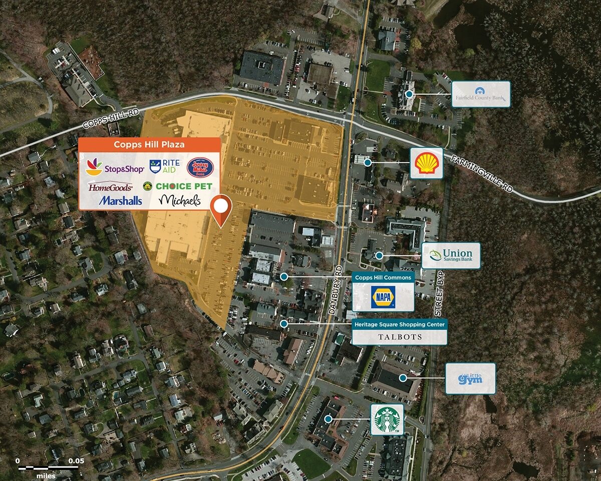Copps Hill Plaza Trade Area Map for Ridgefield, CT 06877
