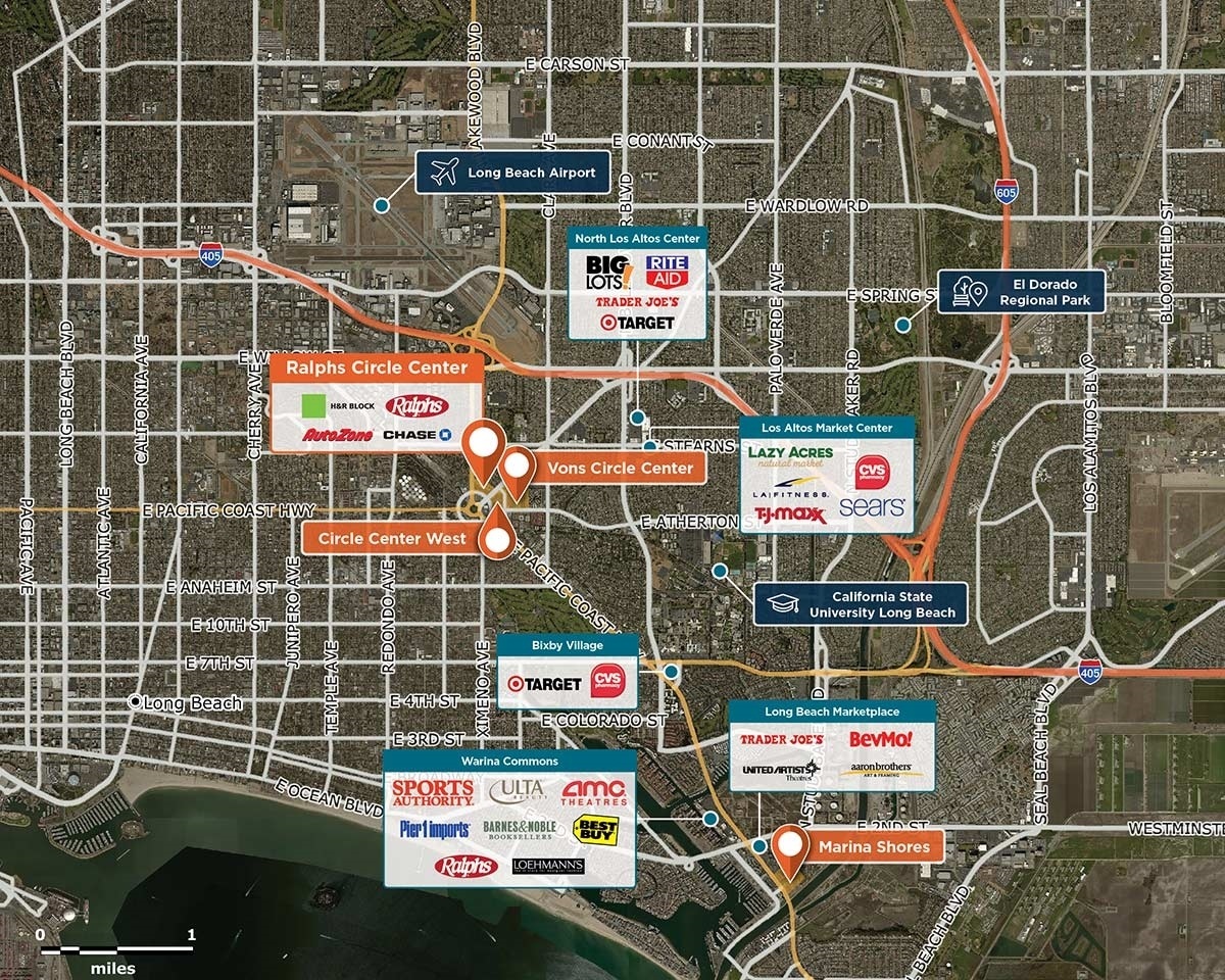 Ralphs Circle Center Trade Area Map for Long Beach, CA 90815