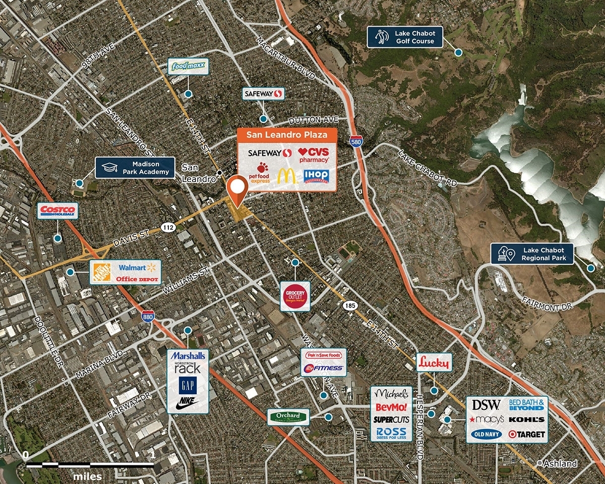 San Leandro Plaza Trade Area Map for San Leandro, CA 94577