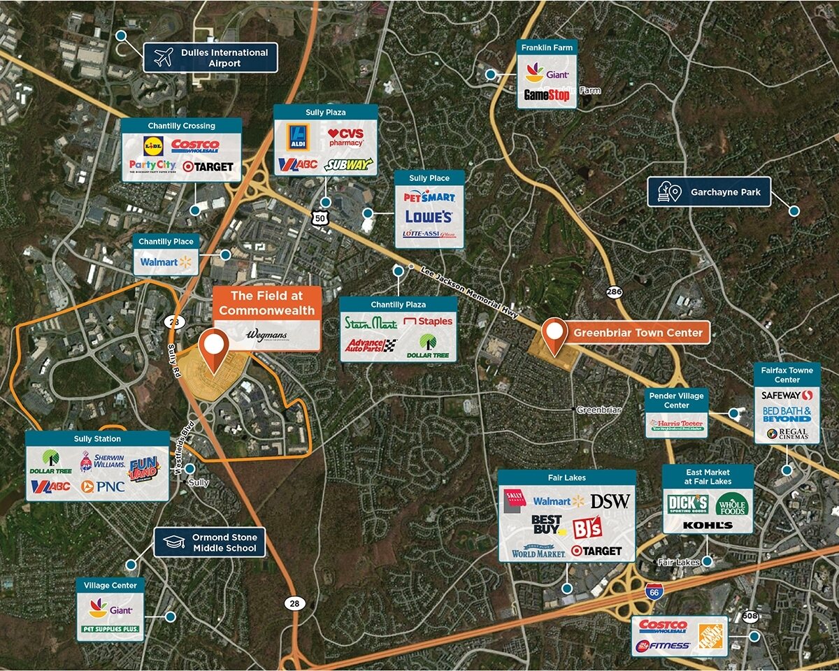 The Field at Commonwealth Trade Area Map for Chantilly, VA 20151