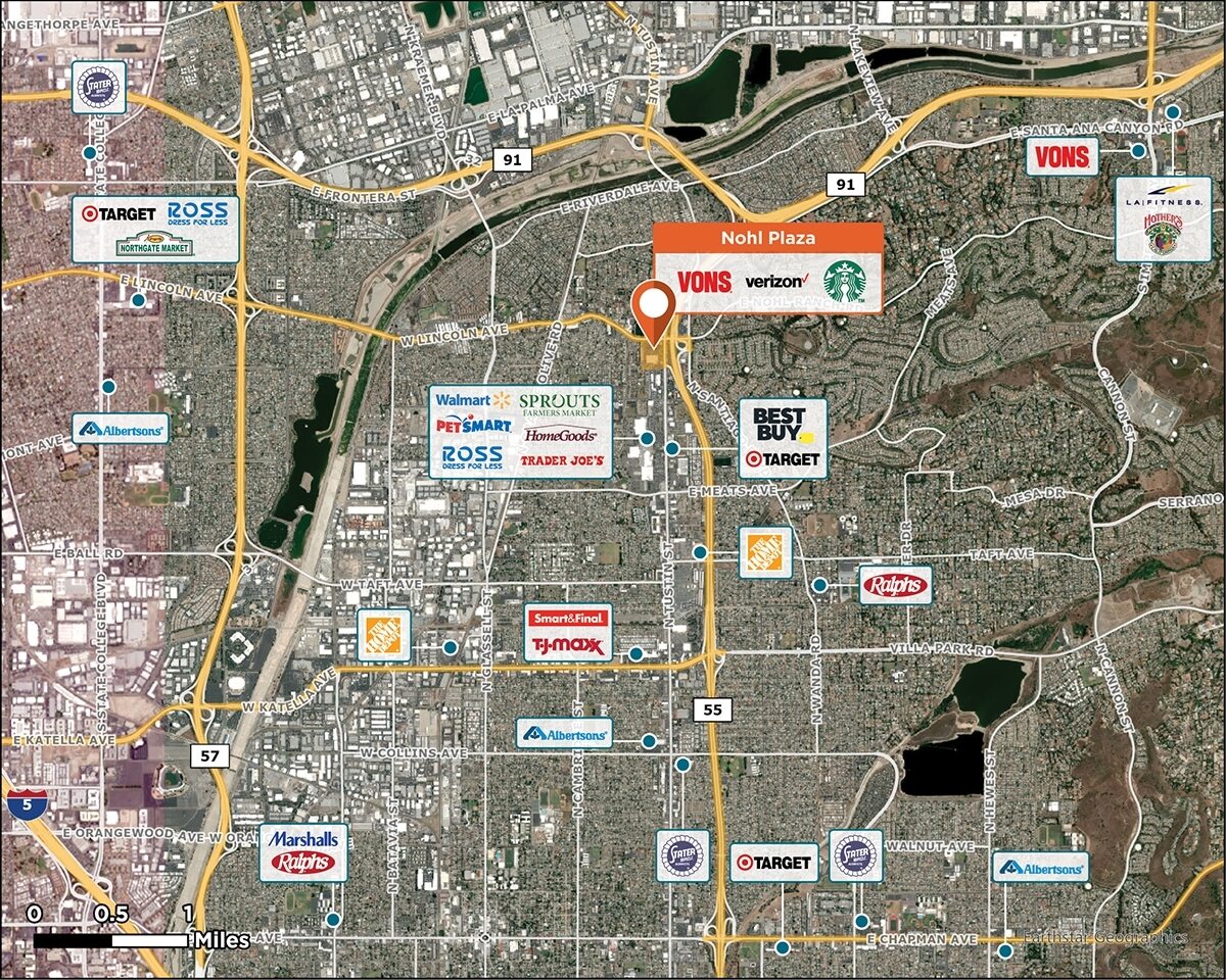 Nohl Plaza Trade Area Map for Orange, CA 91865