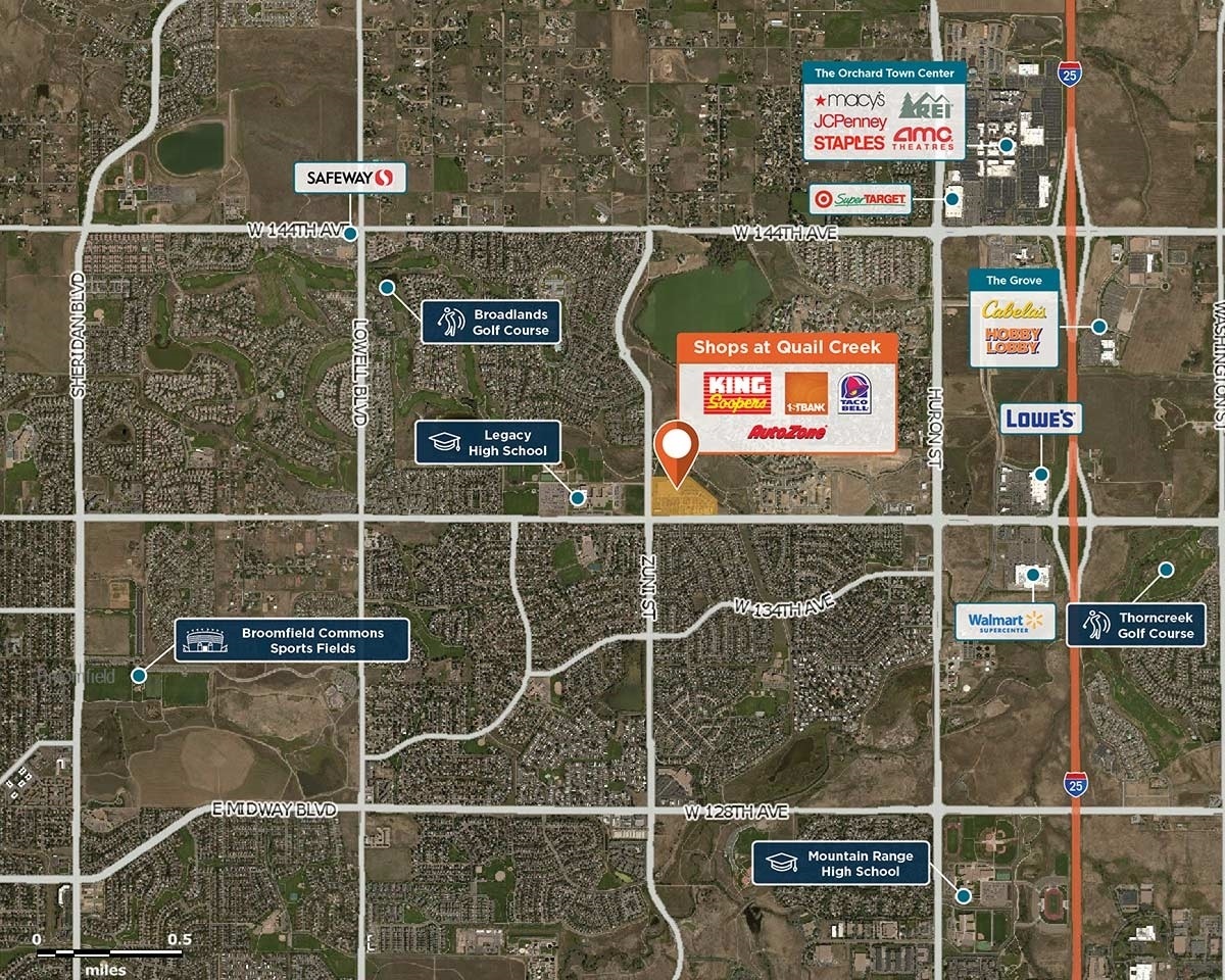 Shops at Quail Creek Trade Area Map for Broomfield, CO 80023