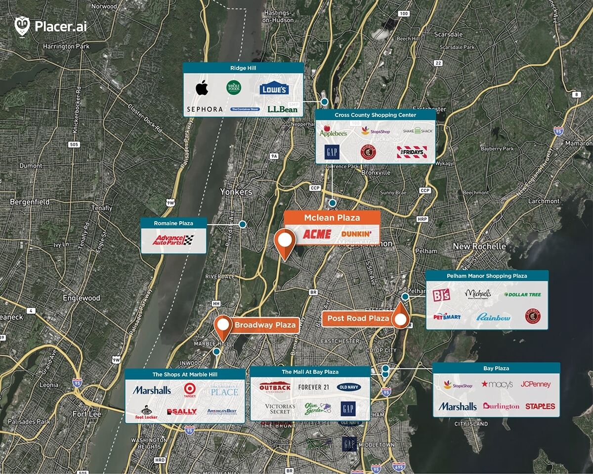 McLean Plaza Trade Area Map for Yonkers, NY 10705