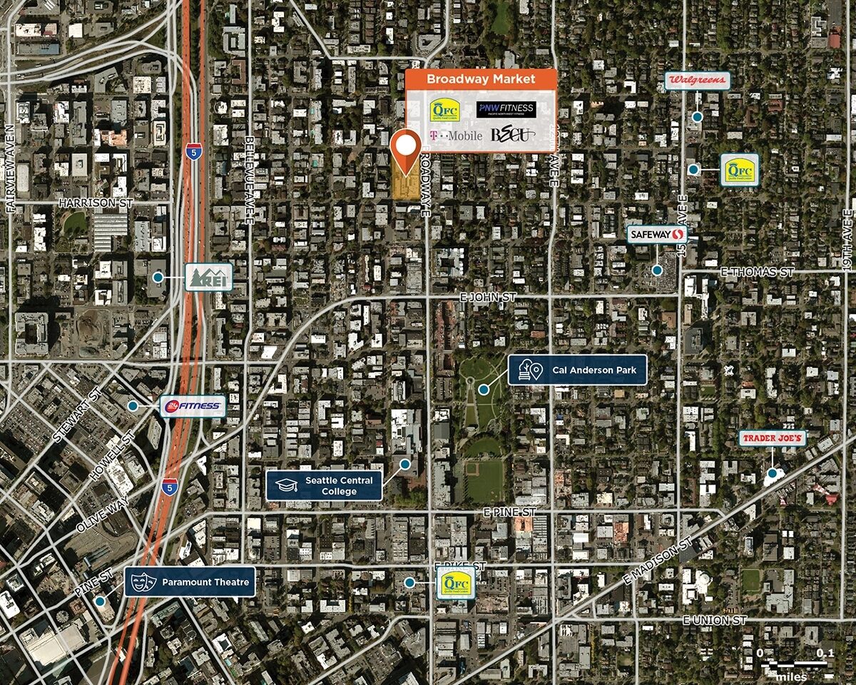 Broadway Market Trade Area Map for Seattle, WA 98102