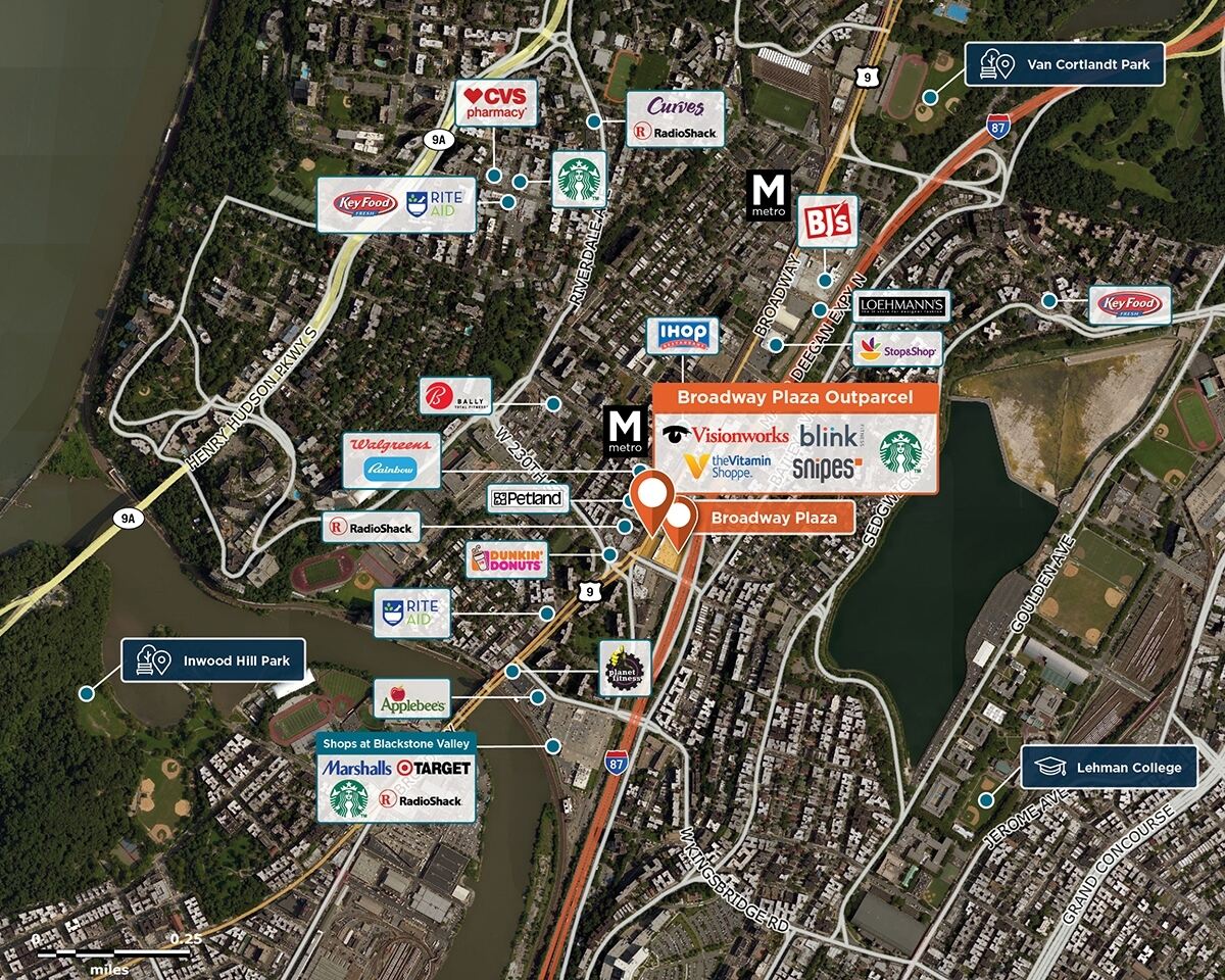 Broadway Plaza Outparcel Trade Area Map for Bronx, NY 10463