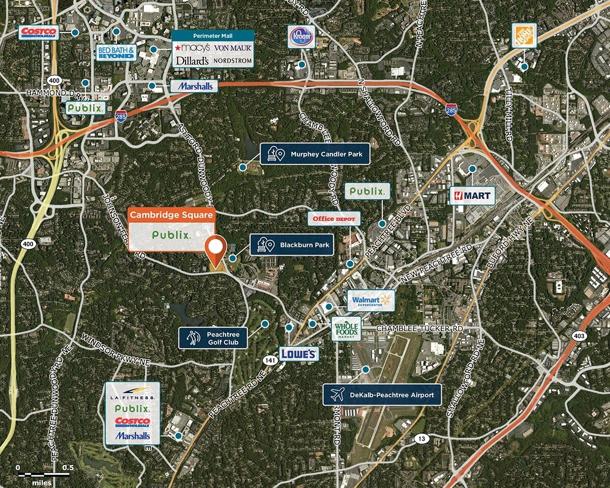 Cambridge Square Trade Area Map for Atlanta, GA 30319