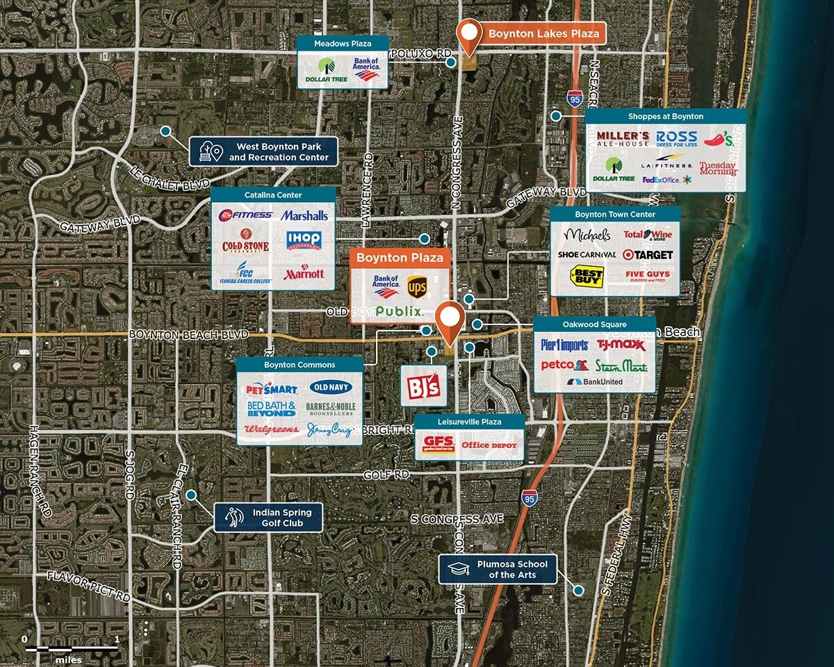 Boynton Plaza Trade Area Map for Boynton Beach, FL 33436