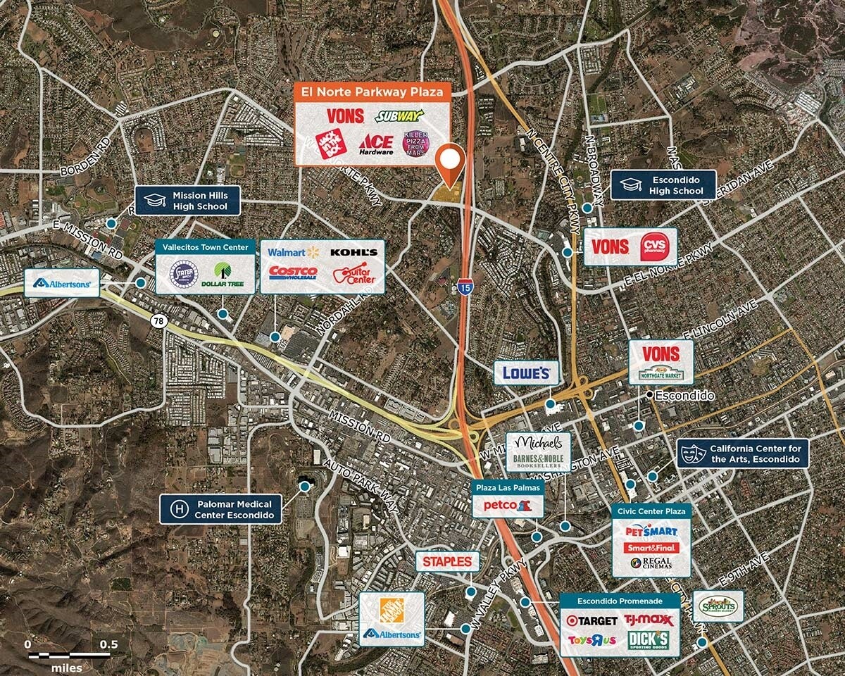 El Norte Pkwy Plaza Trade Area Map for Escondido, CA 92026