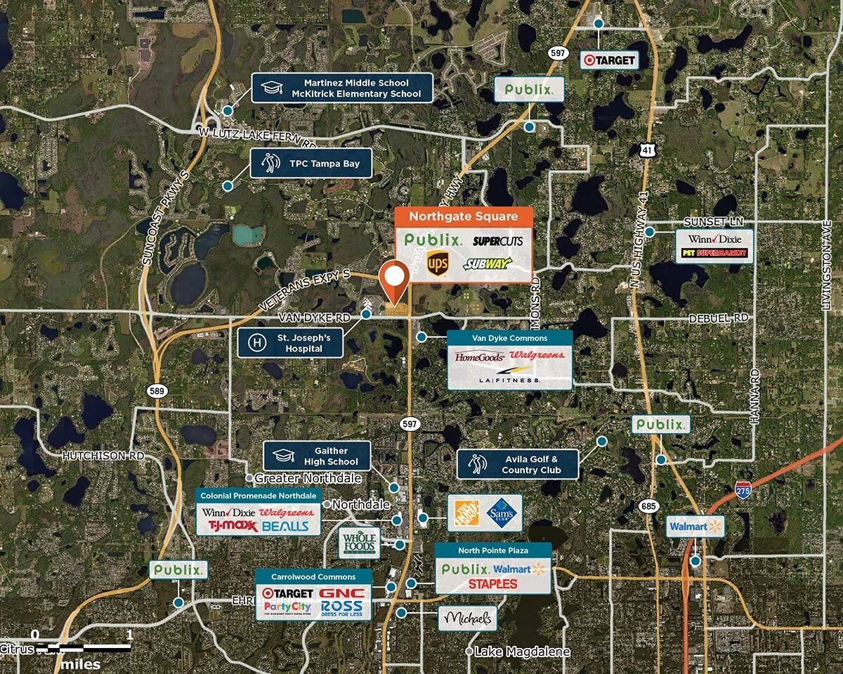 Northgate Square Trade Area Map for Lutz, FL 33558