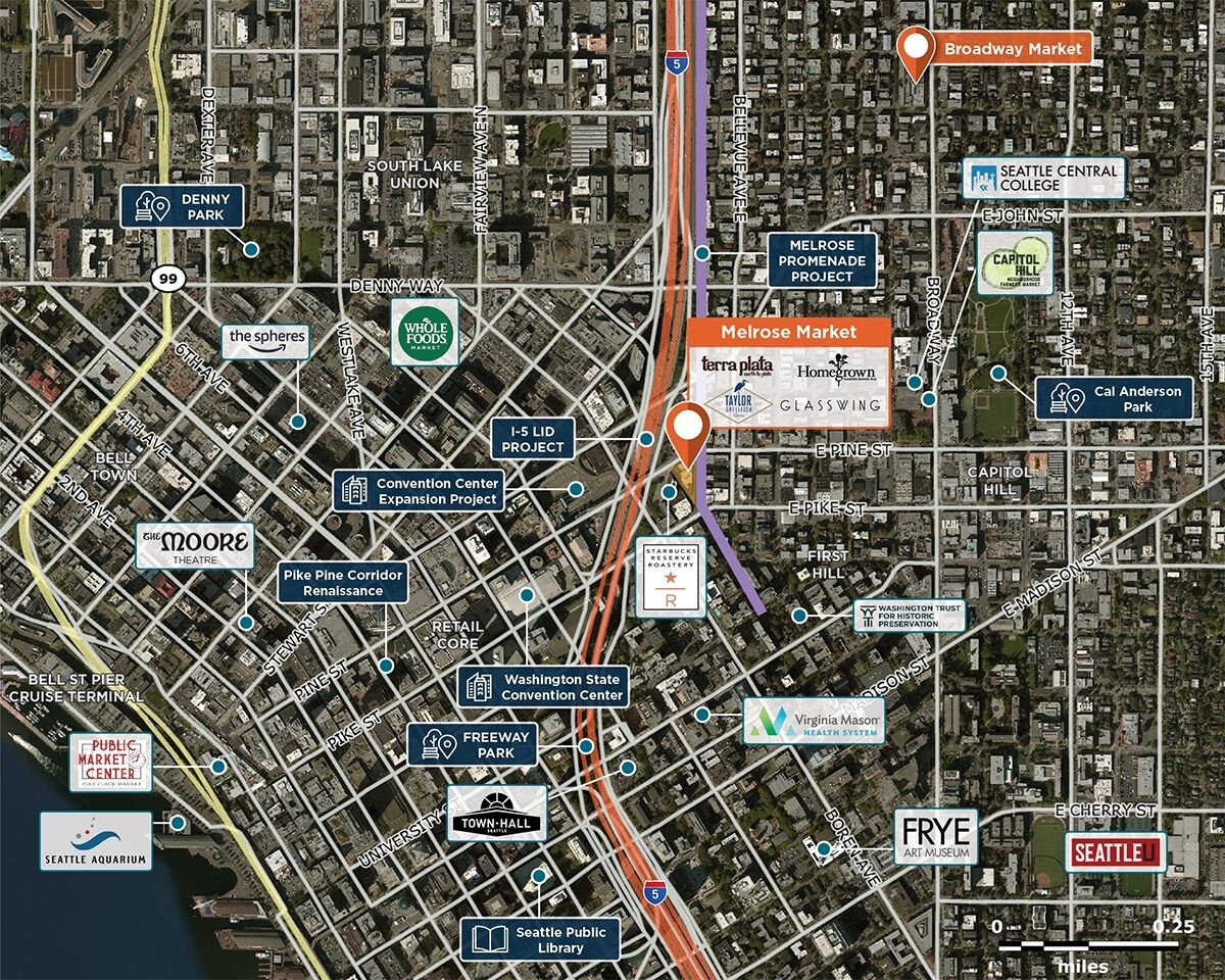 Melrose Market Trade Area Map for Seattle, WA 98122