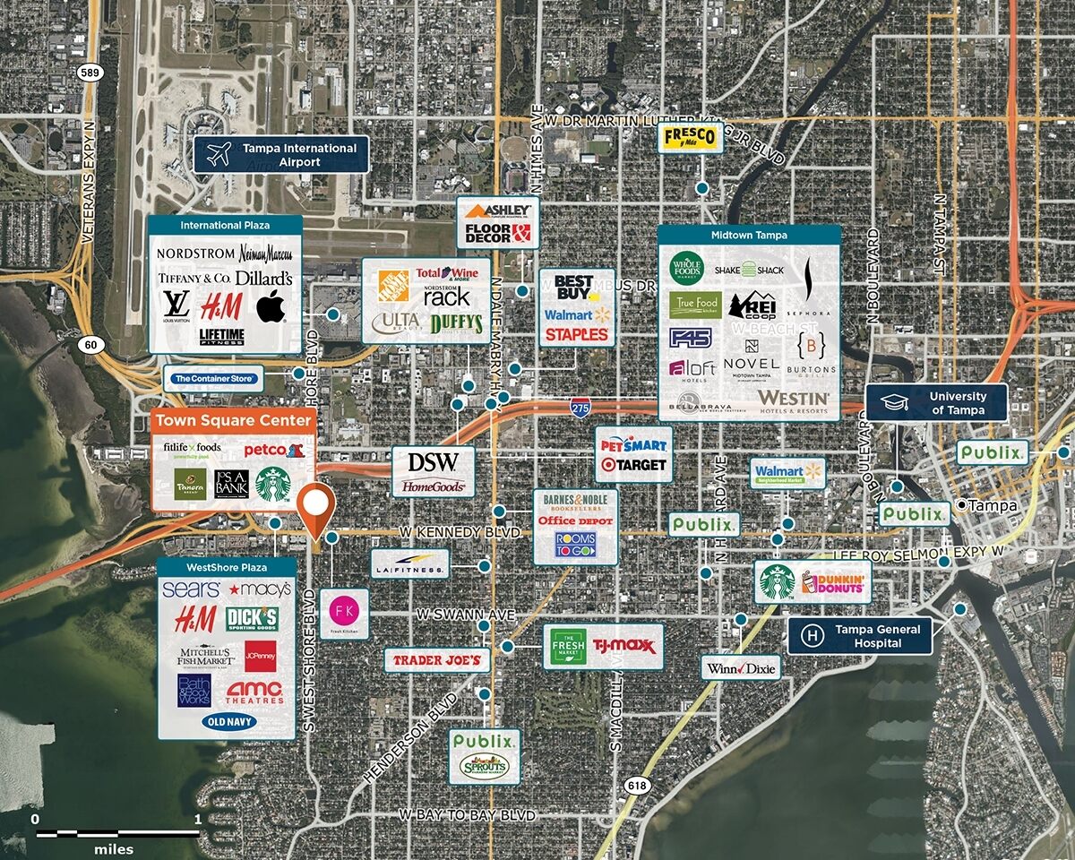 Town Square Center Trade Area Map for Tampa, FL 33609