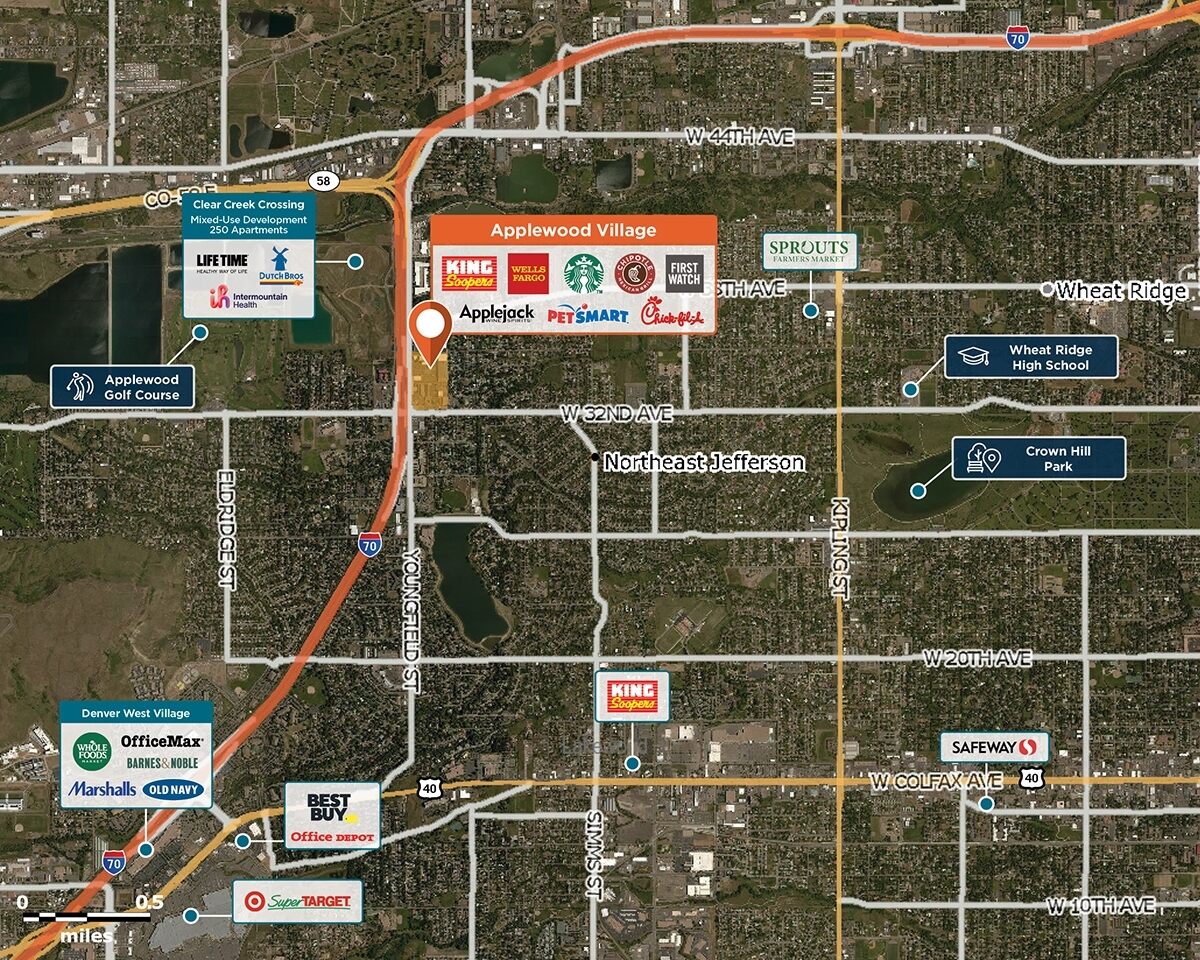 Applewood Village Trade Area Map for Wheat Ridge, CO 80033