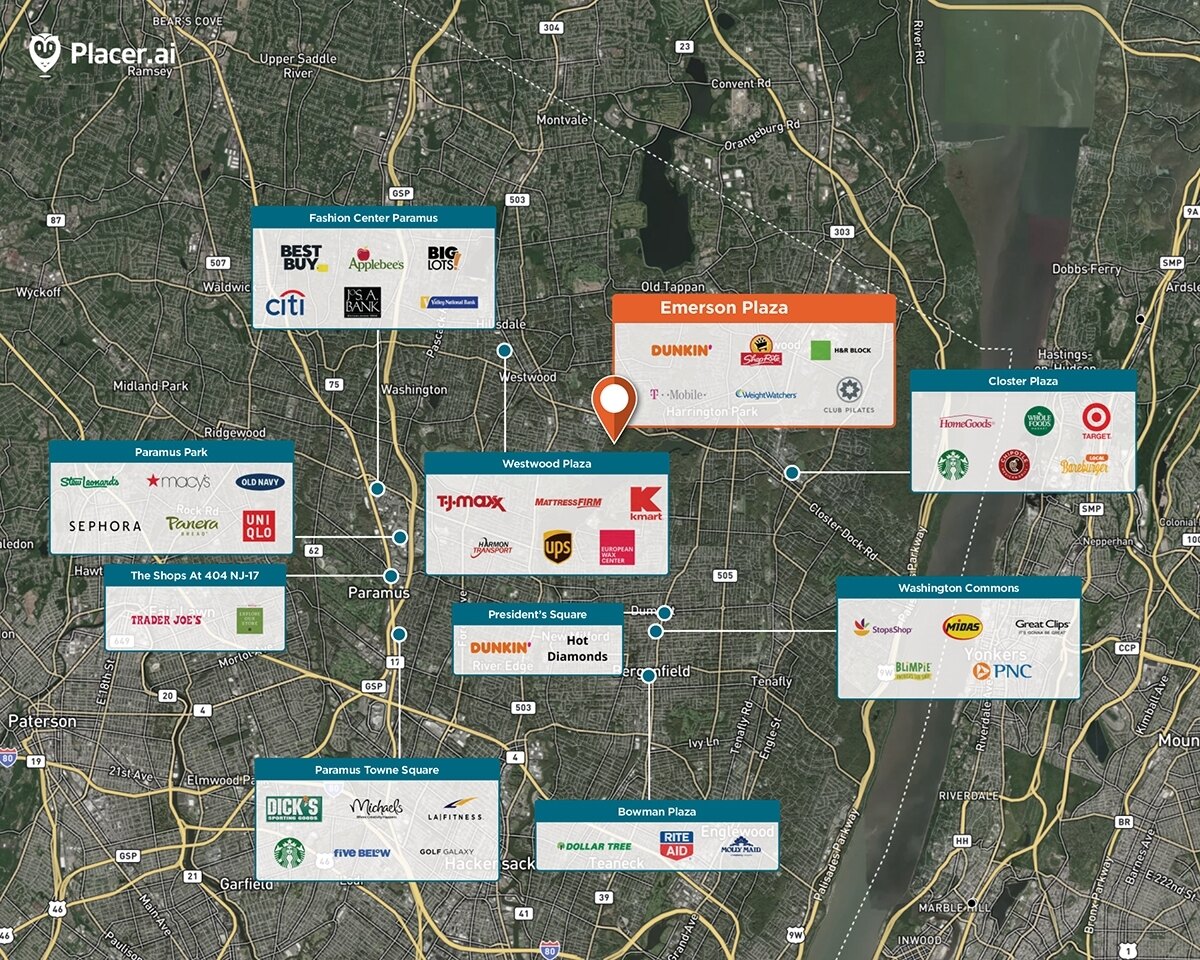 Emerson Plaza Trade Area Map for Emerson, NJ 07630