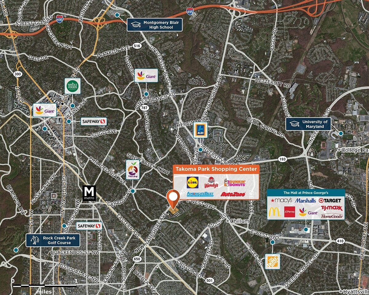 Takoma Park Shopping Center Trade Area Map for Takoma Park, MD 20912